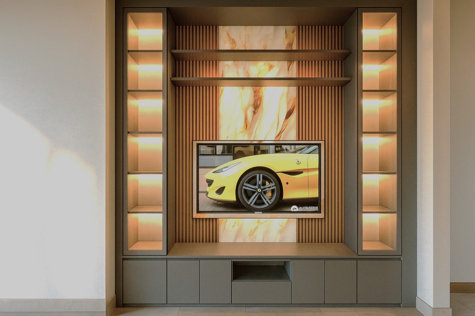 PESANAN BACKDROP TV DI TANGERANG
